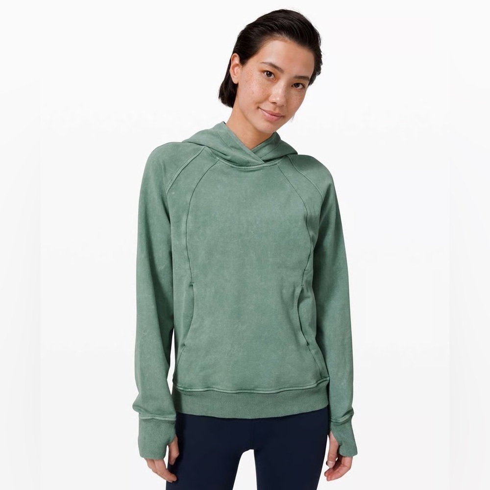 LULULEMON Scuba Pullover green tie dye hoodie (size 4)